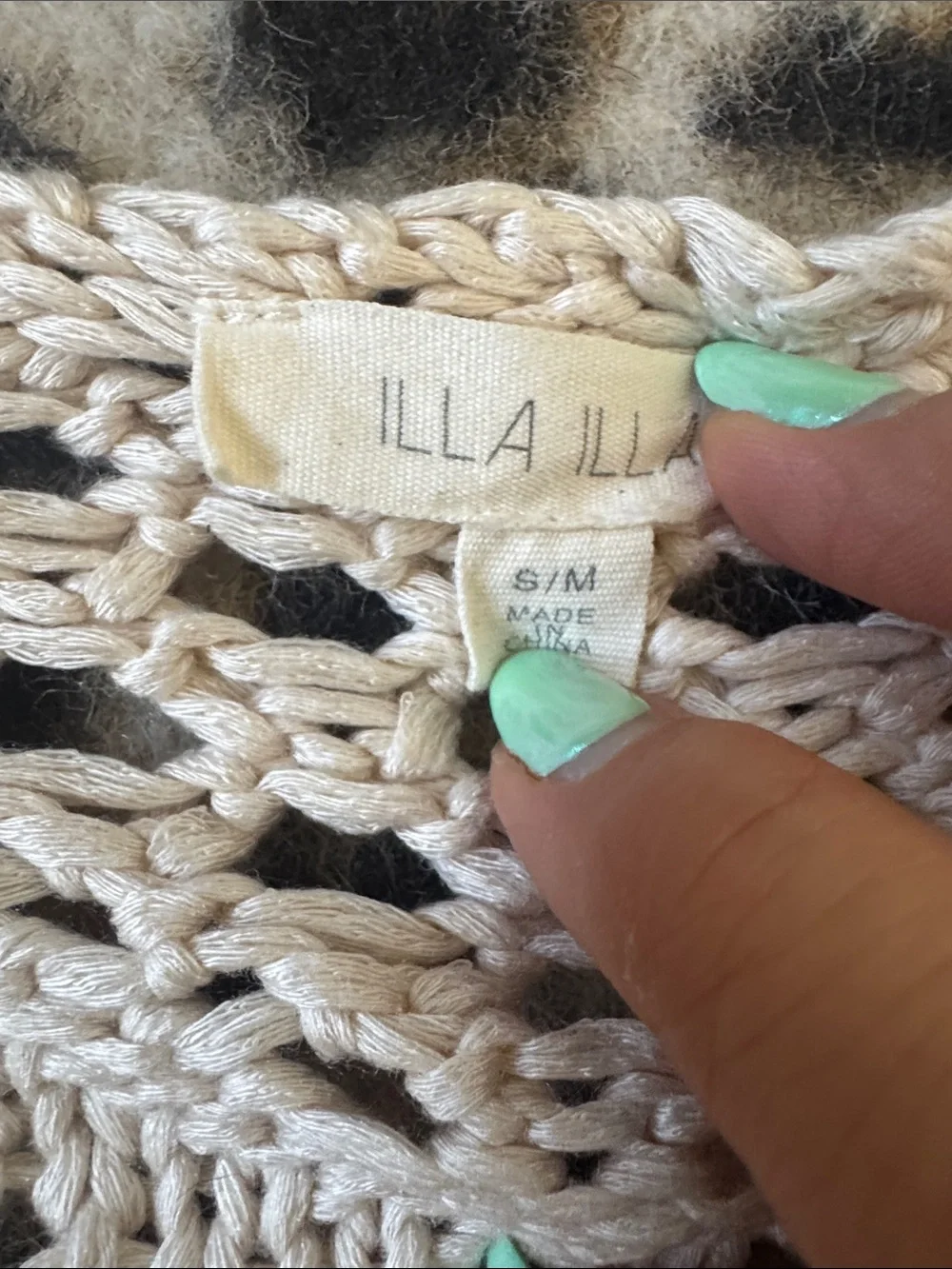 ILLA ILLA Cream Crochet Tie-Front Cardigan